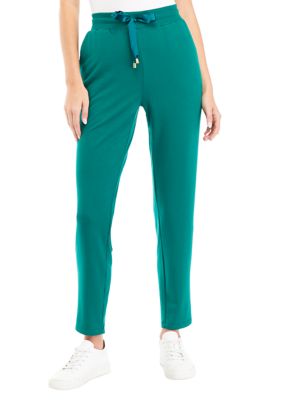 Crown & Ivy Women's Slim Straight Joggers, Green, XXL