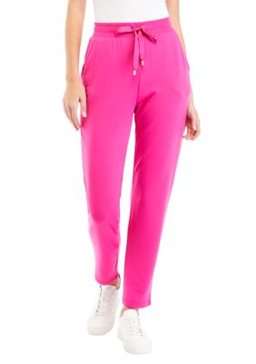 Crown & Ivy Women's Slim Straight Joggers, Pink, XXL