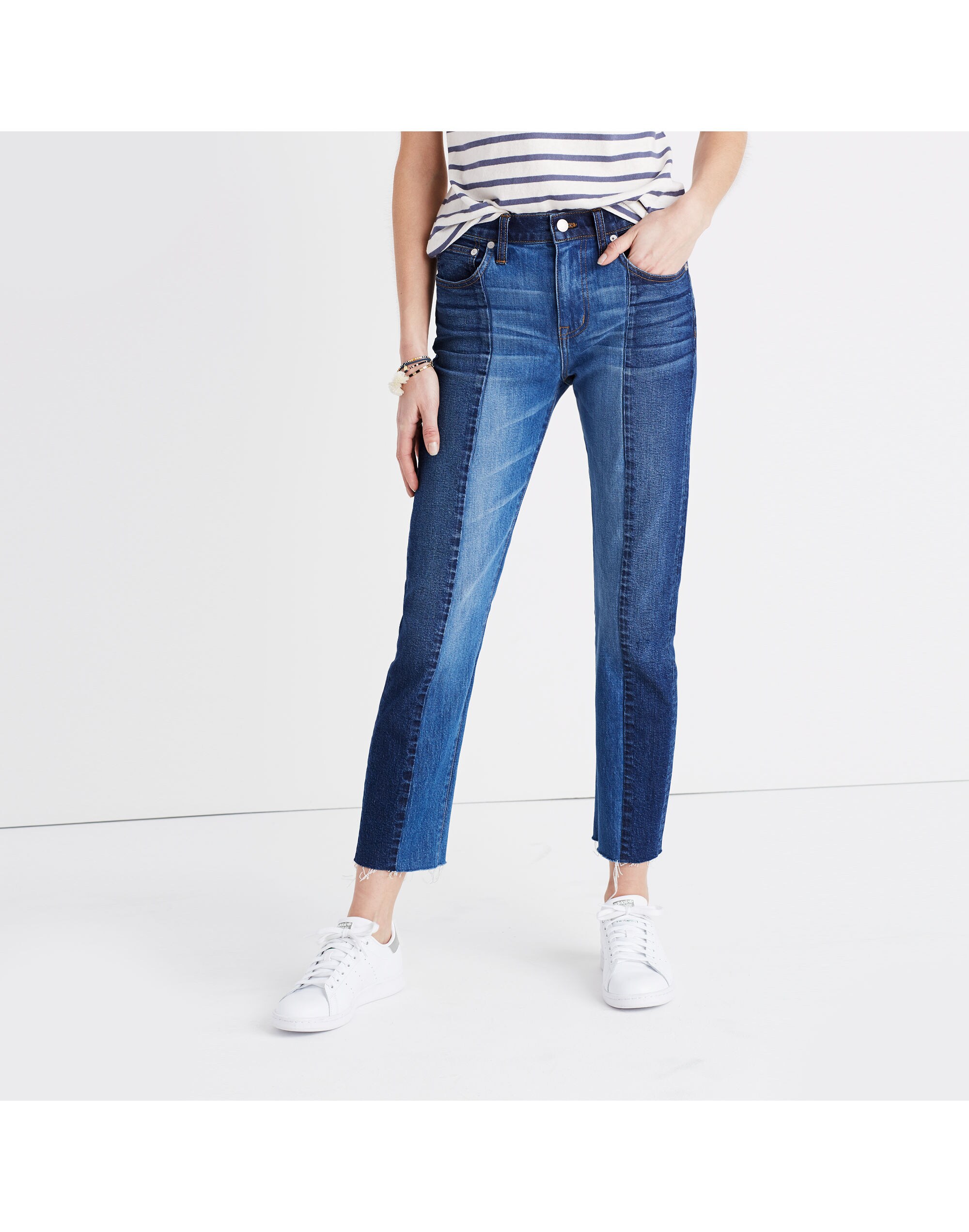 Cruiser Straight Crop Jeans: Two-Tone Edition