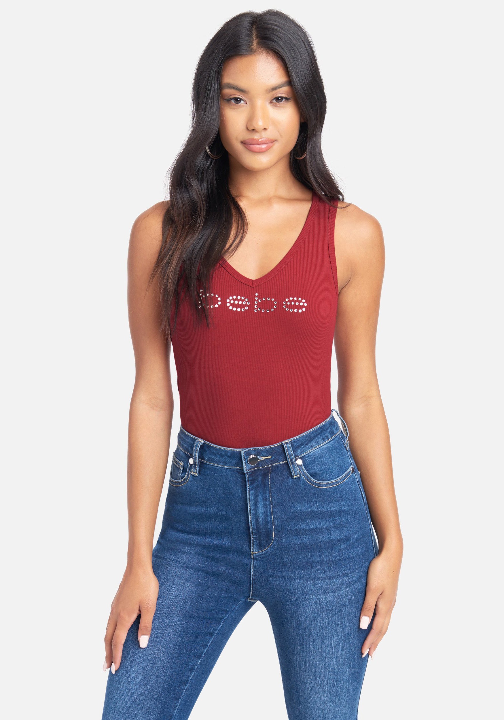 Crystal Logo V-Neck Tank Top