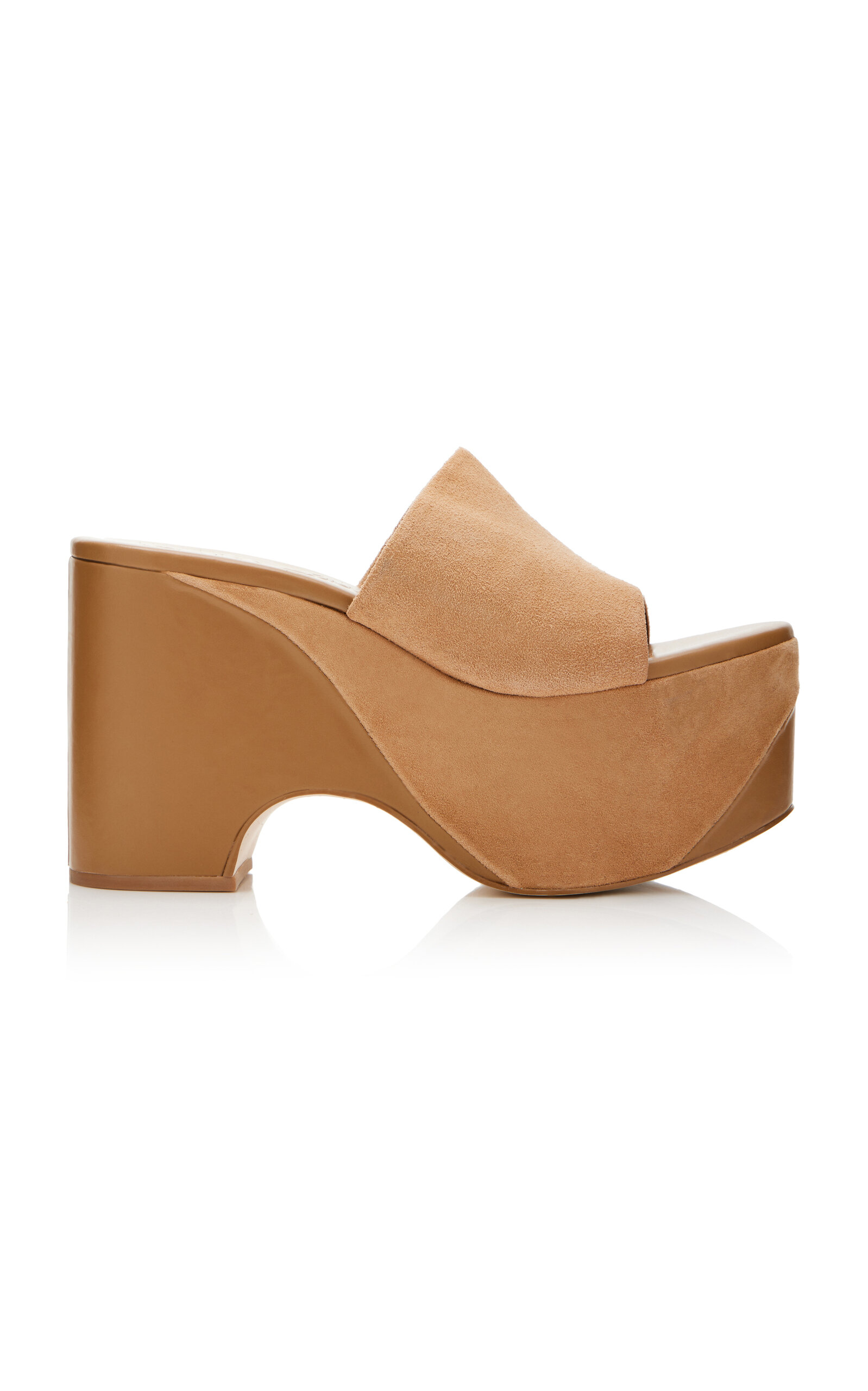 Cult Gaia - Natasha Suede Platform Mules - Tan - IT 39.5 - Moda Operandi