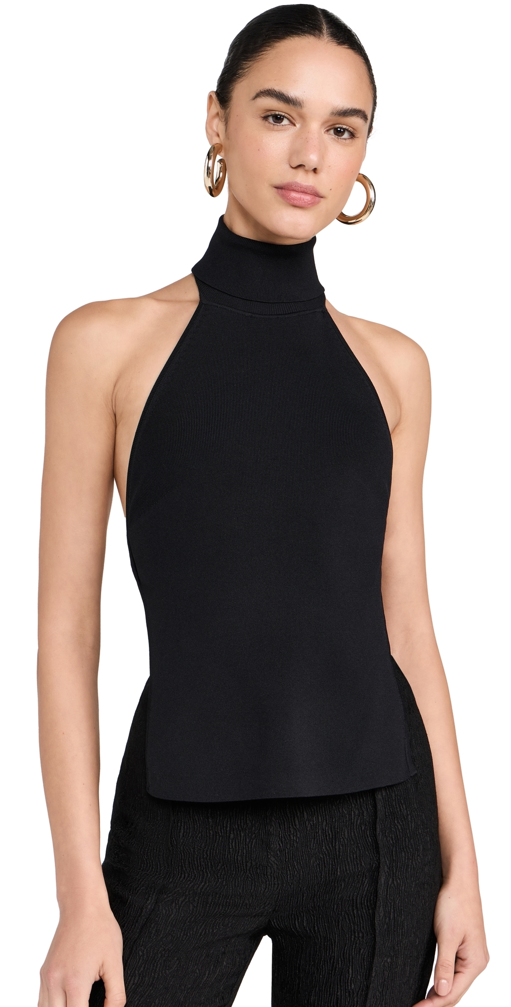 Cult Gaia Wake Knit Top Black XS