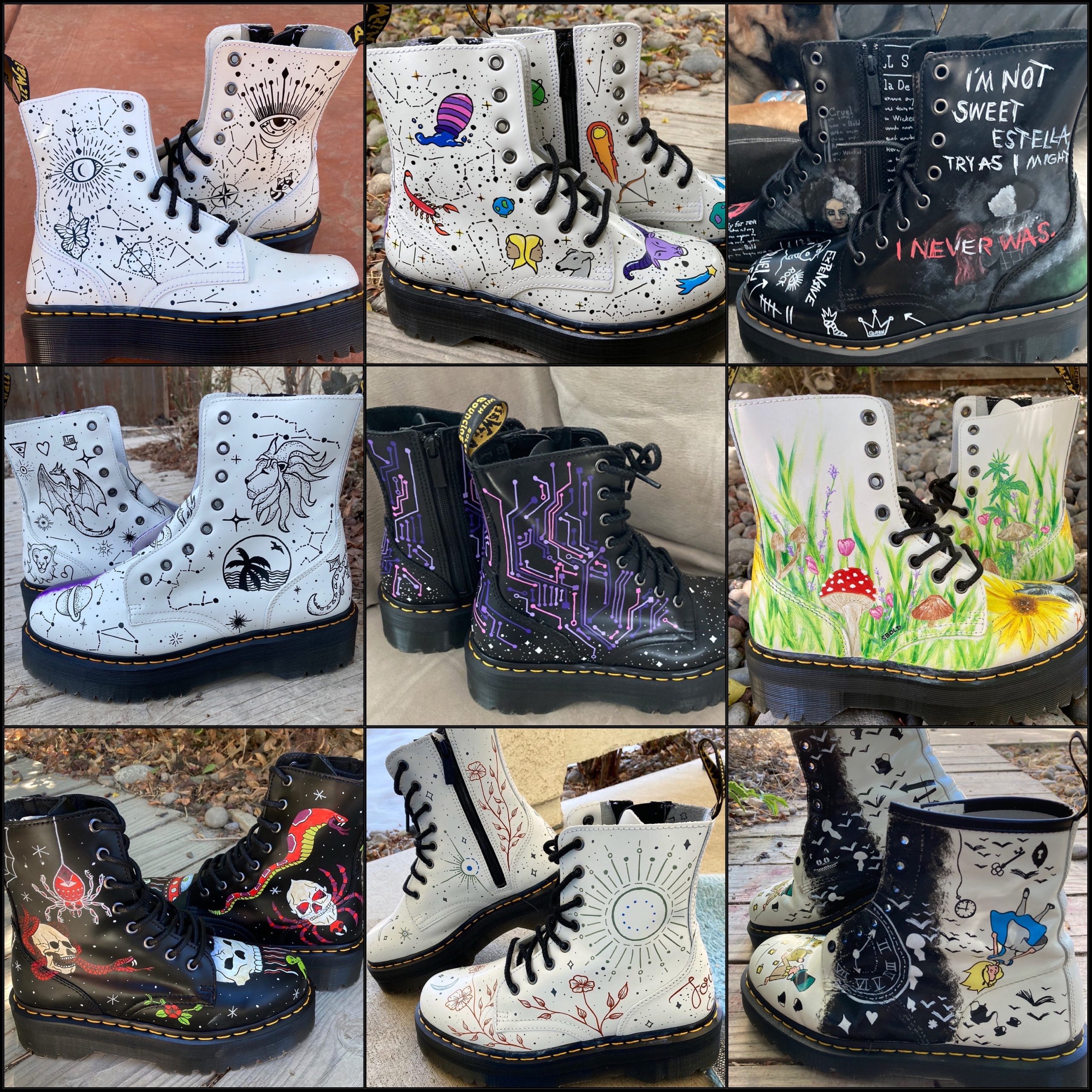 Custom Painted Dr. Martens Jadon Platforms // Personalized Shoes/Combat Boots Docs Wedding Birthday Gift For Her Read Description