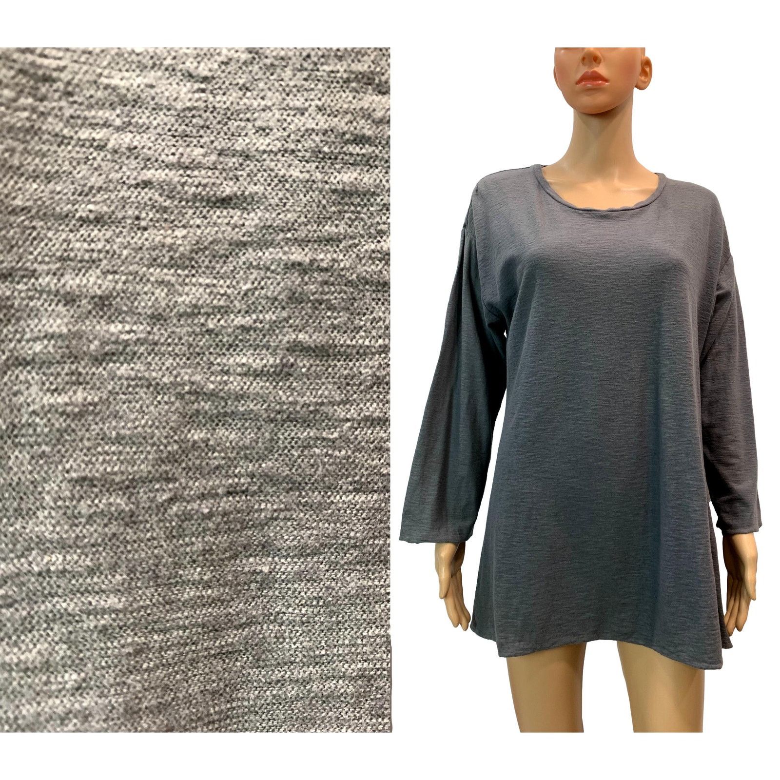 Cut Loose Gray Soft Cotton Oversized Tunic Top XL in Grey, Women's