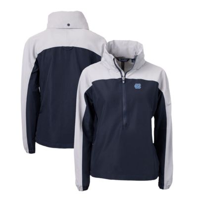 Cutter & Buck NCAA North Carolina Tar Heels Charter Eco Recycled Half-Zip Anorak Jacket, Navy Blue, 3XL