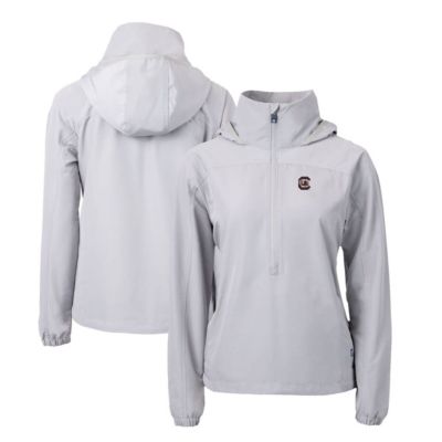 Cutter & Buck NCAA South Carolina Gamecocks Charter Eco Recycled Half-Zip Anorak Jacket, Gray, Medium