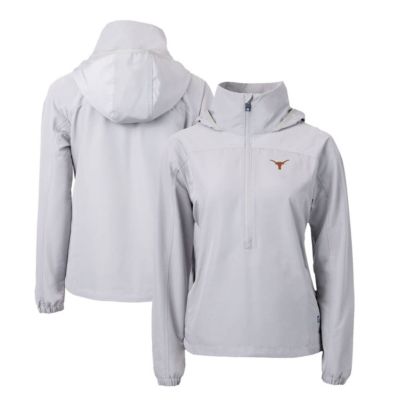 Cutter & Buck NCAA Texas Longhorns Charter Eco Recycled Half-Zip Anorak Jacket, Gray, XS