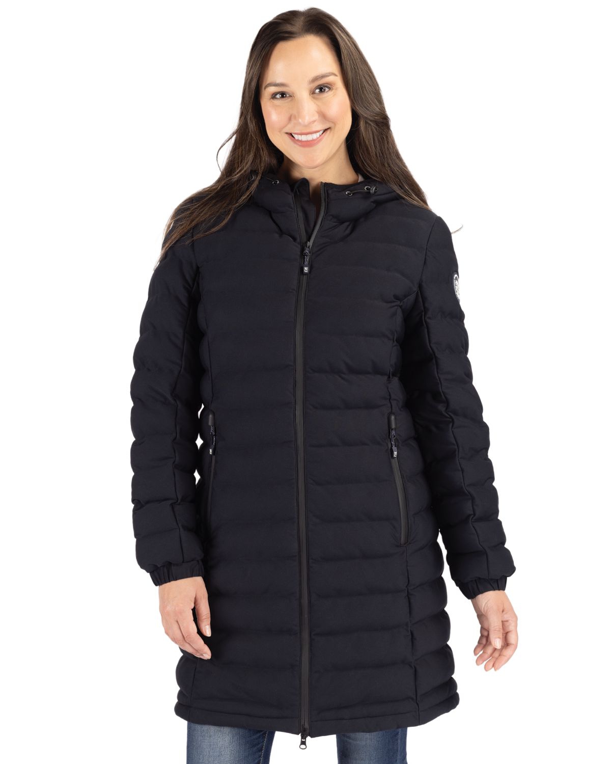 Cutter & Buck Women's Mission Ridge Repreve Eco Insulated Long Puffer Jacket - Black