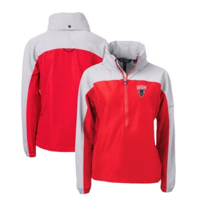 Cutter & Buck Women's NCAA Howard Bison Charter Eco Recycled Half-Zip Anorak Jacket, Red, XS