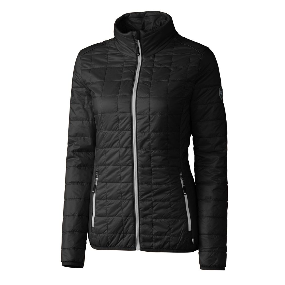 Cutter & Buck Women's Regular Rainier Insulated Full Zip Puffer Jacket - Black - L