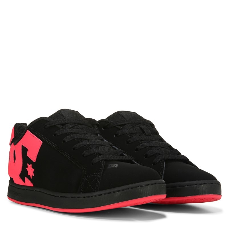 DC Shoes Women's Court Graffik Skate Sneakers (Black/Hot/Pink) - Size 11.0 M