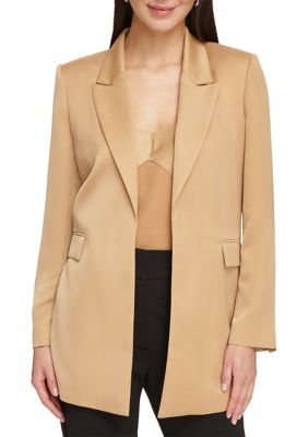 DKNY Women's Notch Collar Satin Blazer, Small