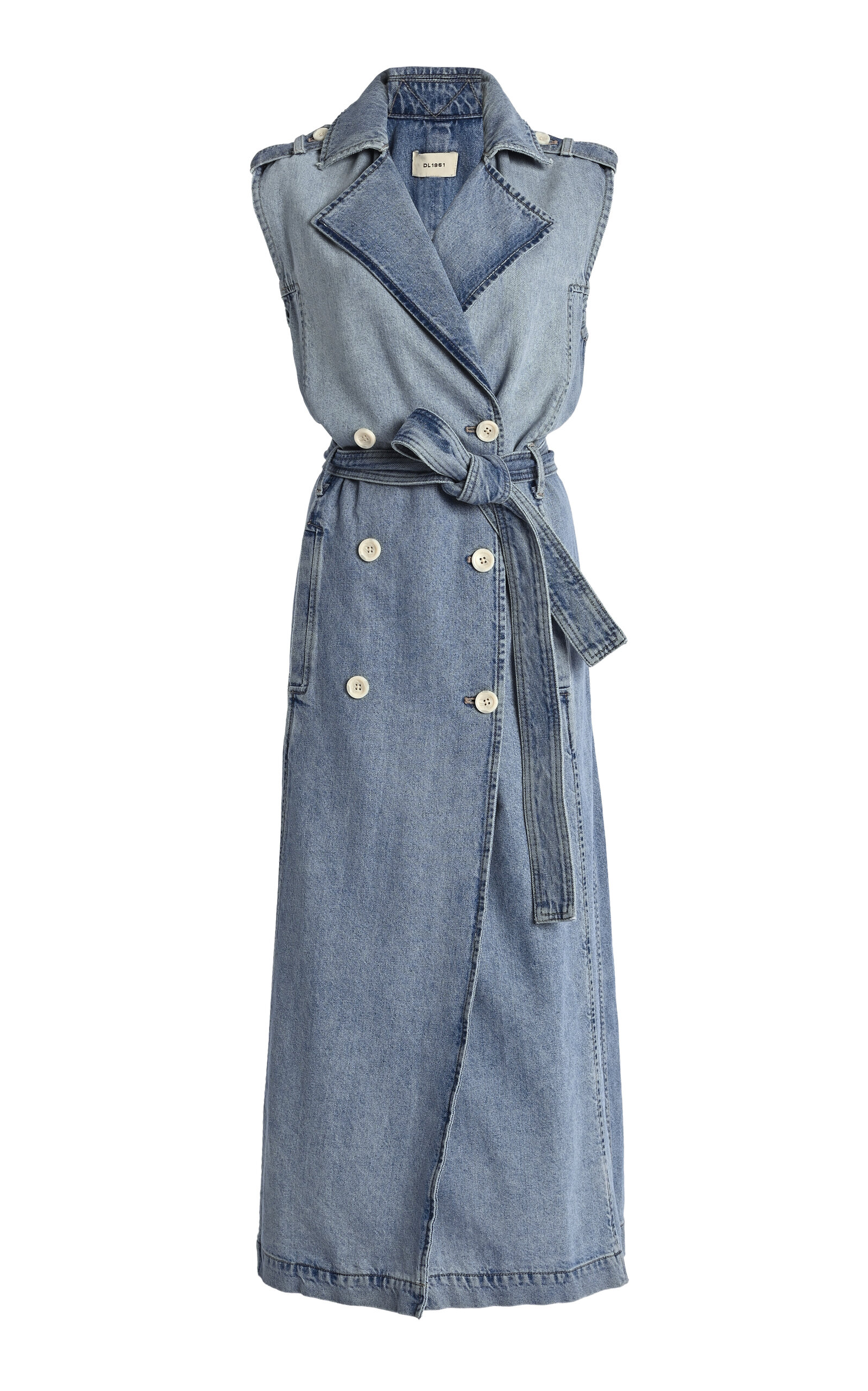 DL1961 - Sleeveless Denim Trench Coat - Blue - XS - Moda Operandi