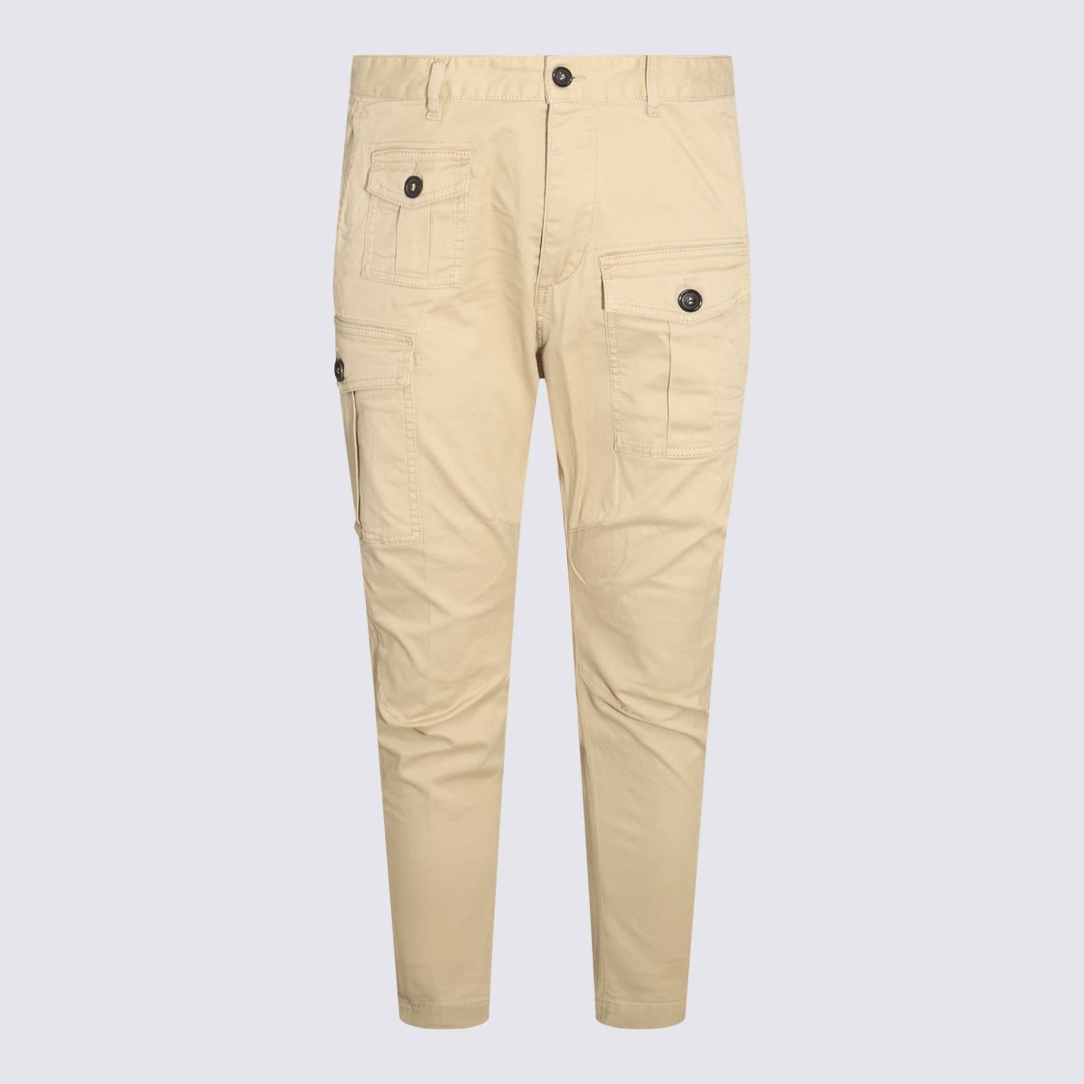 DSQUARED2 Beige Cotton Blend Cargo Trousers