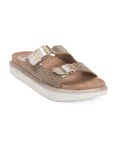 Dahna Two Bar Sandals for Women | Man-Made Sole/Metal