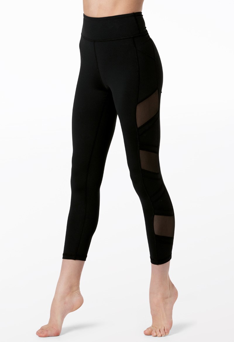 Dance Leggings - FlexTek Mesh Detail Leggings - Black - Intermediate Child - 14771