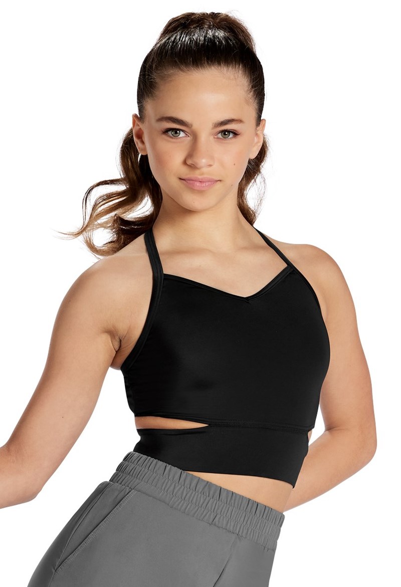 Dance Tops - Cutout Detail Crop Top - Black - Intermediate Child - 14281