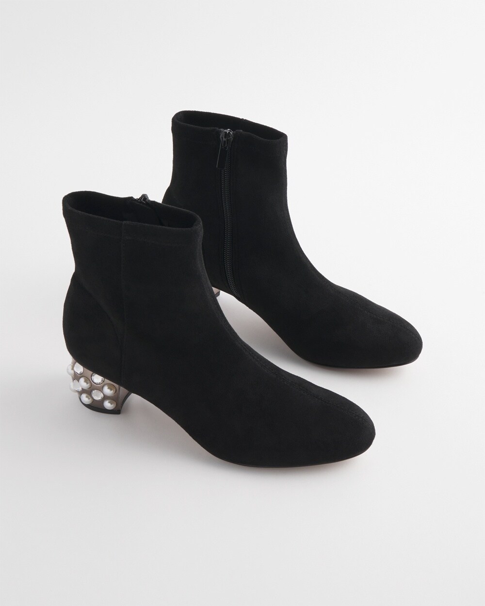 Danika Embellished Vegan Suede Boots in Black size 7.5 | Chico's