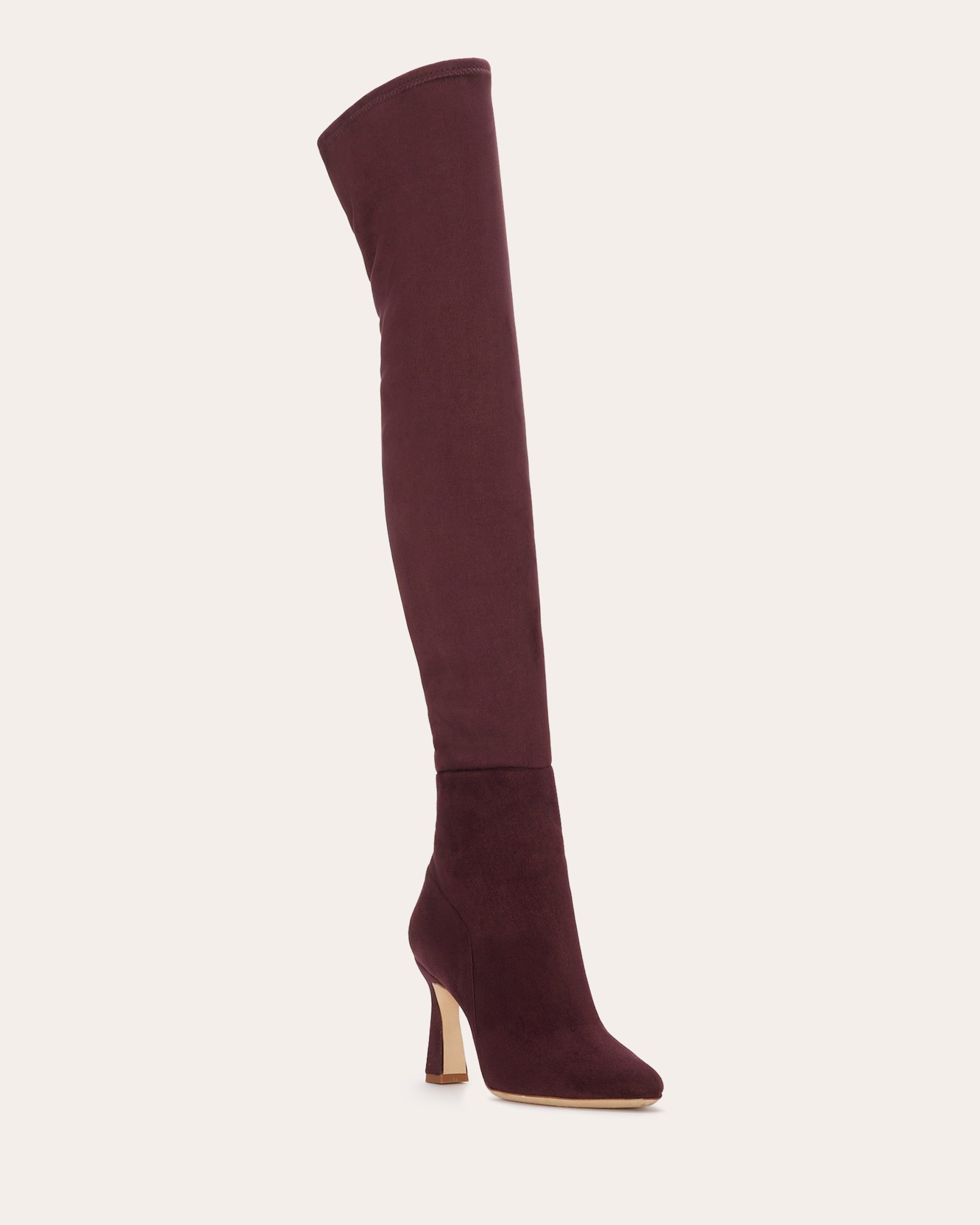 Dara Suede Over-The-Knee Boots in Burgundy Suede