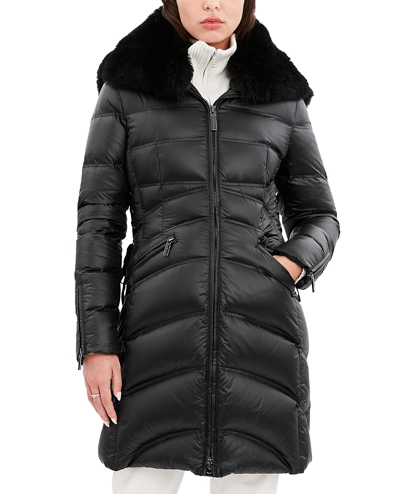 Dawn Levy Cloe Shearling Hooded Quilted Coat