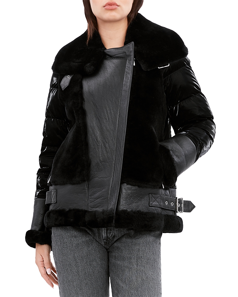 Dawn Levy Mel Shearling Panel Down Puffer Coat