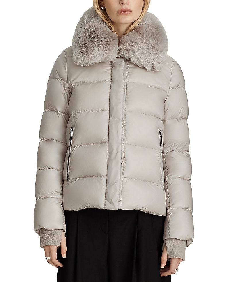 Dawn Levy Vera Shearling Trim Down Coat