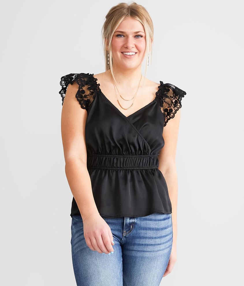 Daytrip Satin Peplum Tank Top