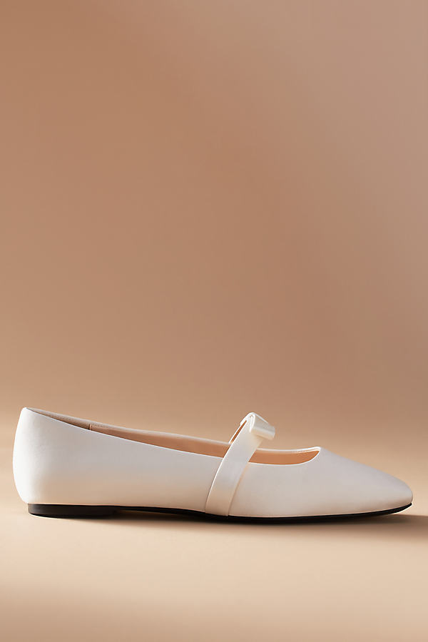 Dea Satin Square-Toe Ballet Flats