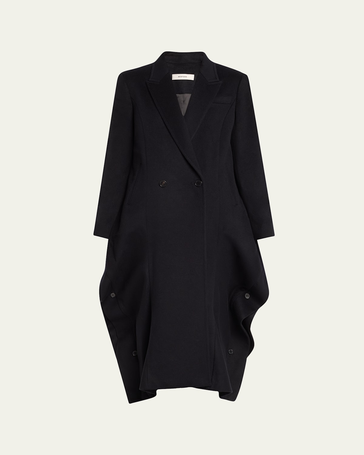 Decon Wavy Double-Breasted Wool Cashmere Pea Coat