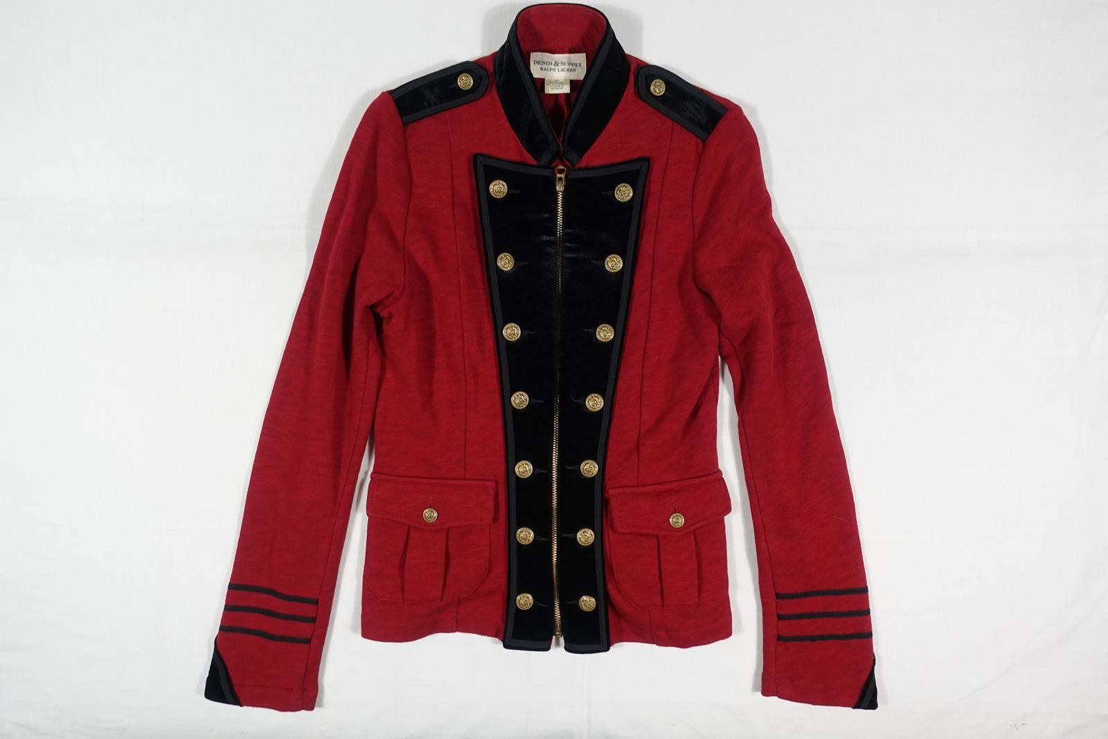 Denim And Supply Ralph Lauren Ralph Laurent Denim & Supply Jacket Officer Coat Military S in Red, Women's (Size Small)