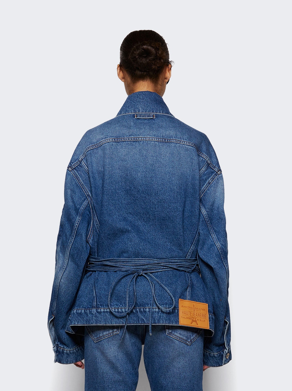 Denim Jacket With Lacing And Elbow Bonding Detail