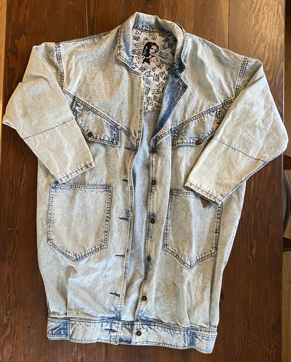 Denim Jacket x Vintage 80'S Belma Light Stonewash Long Denim Jean Jacket, Women's (Size Medium)