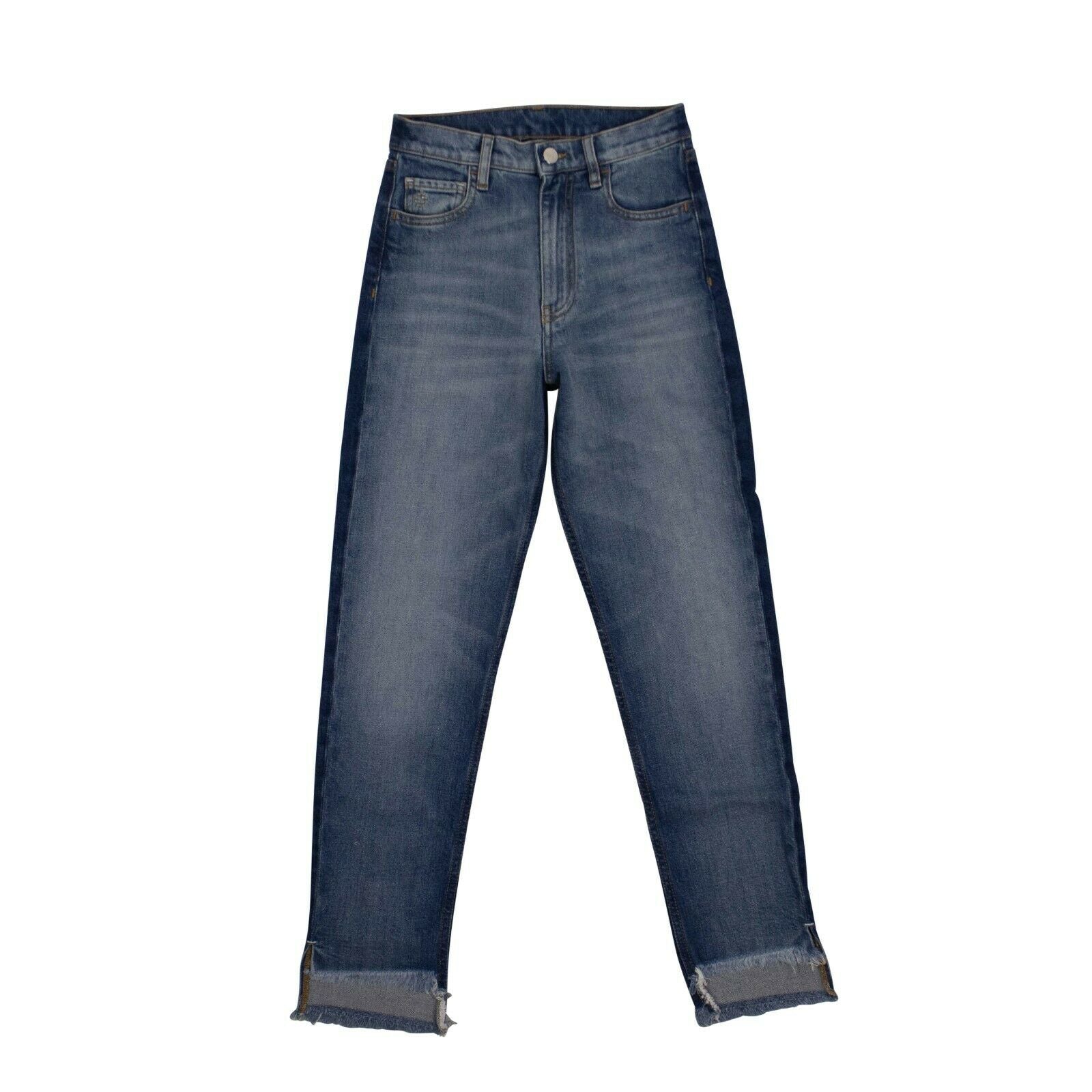 Denim Vintage Two-Tone Slim Jeans - Blue