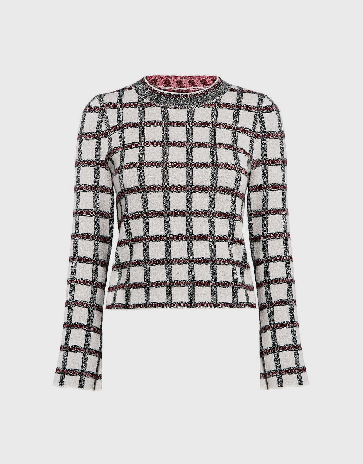 Derek Lam 10 Crosby Plaid Cropped Knit Top - XS