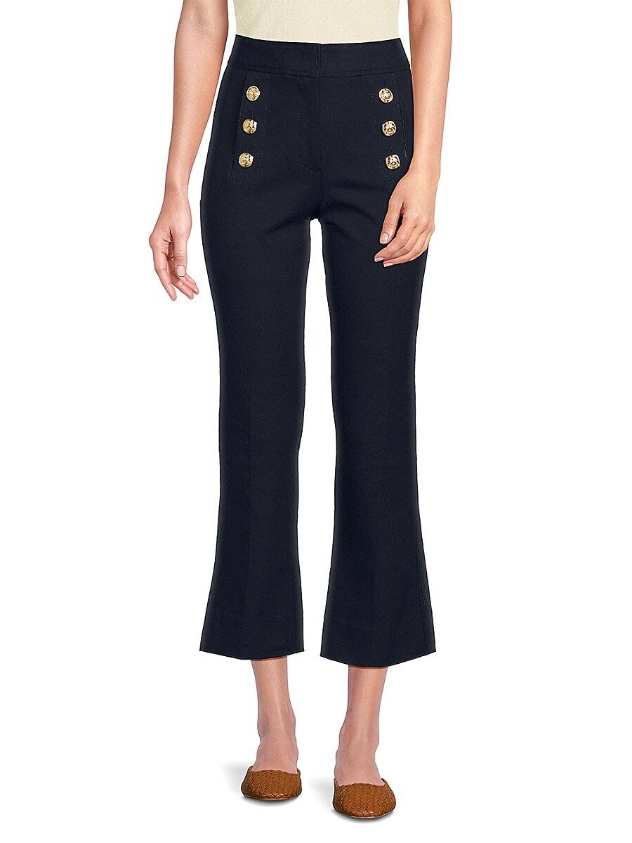 Derek Lam 10 Crosby Women's Robyn Cropped Bootcut Pants - Midnight - Size 0