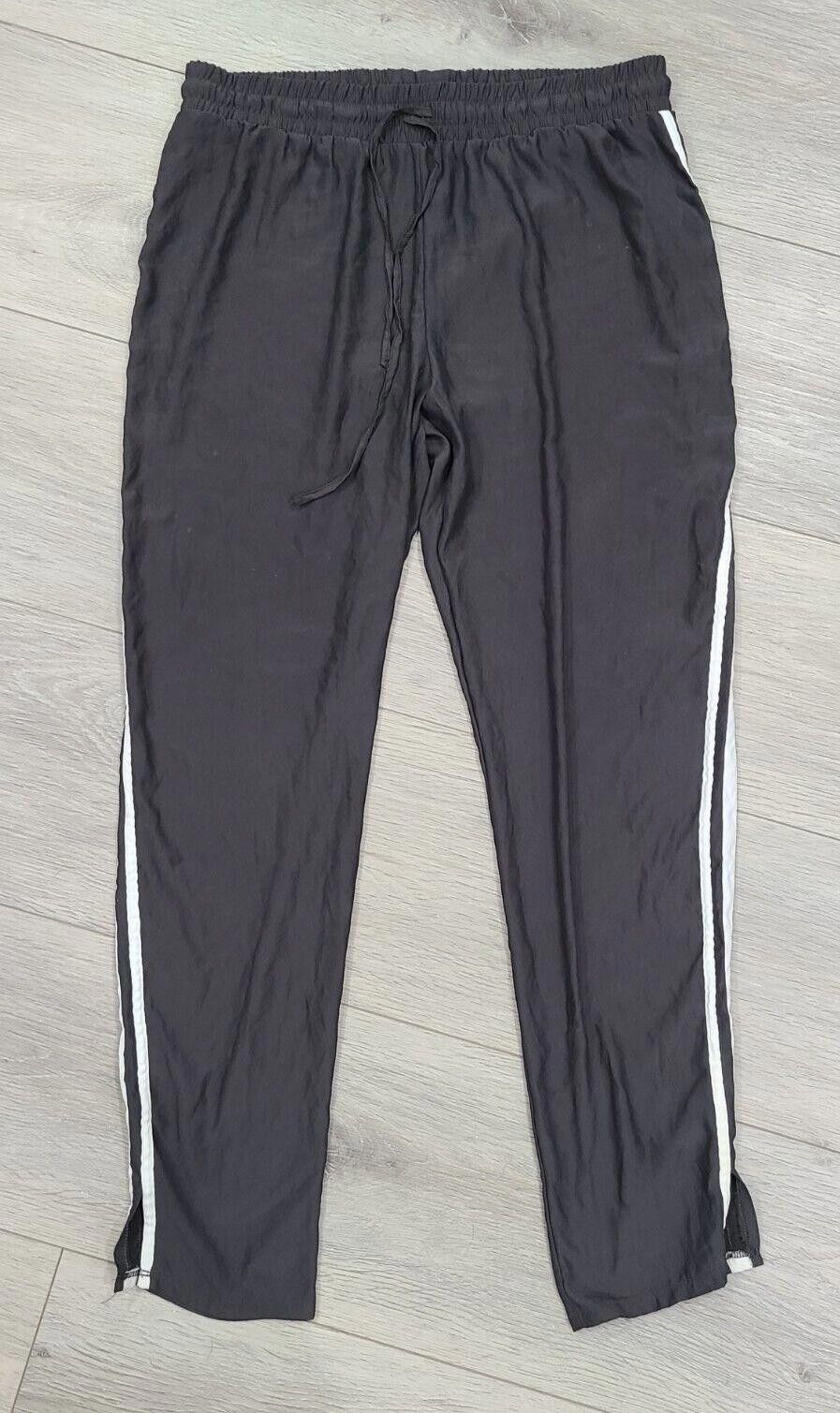 Designer American Eagle Pants Medium Gray Stripes Skinny Jogger in Grey, Women's (Size 32)