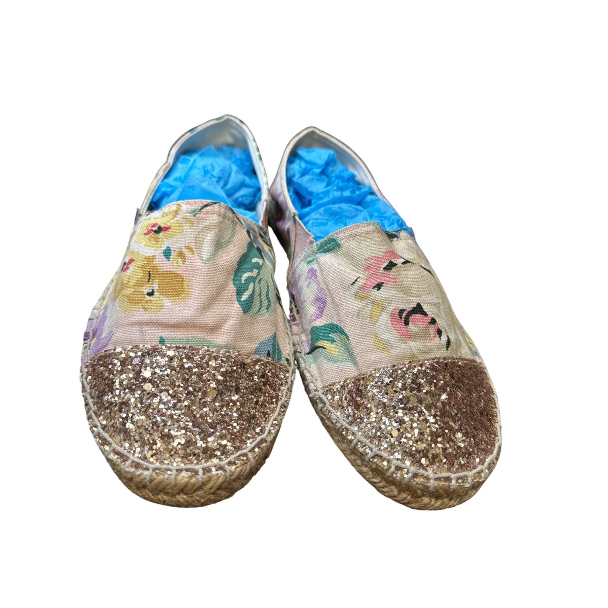 Designer Cath Kidston Womens Floral Glitter Espadrilles Size 7 Shoes