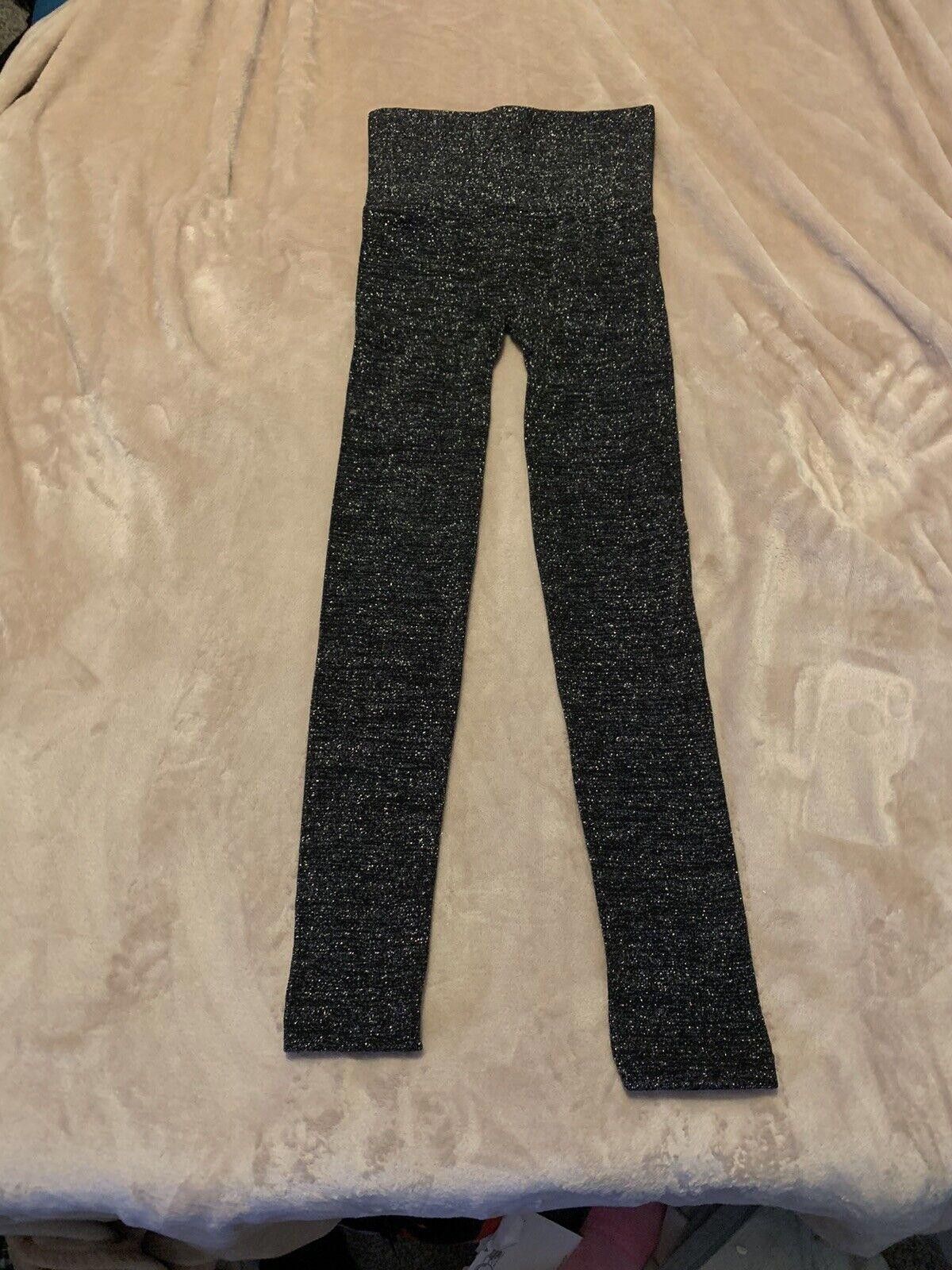 Designer One 5 One Metallic Glitter High Waisted Leggings Size S/m in Black, Women's