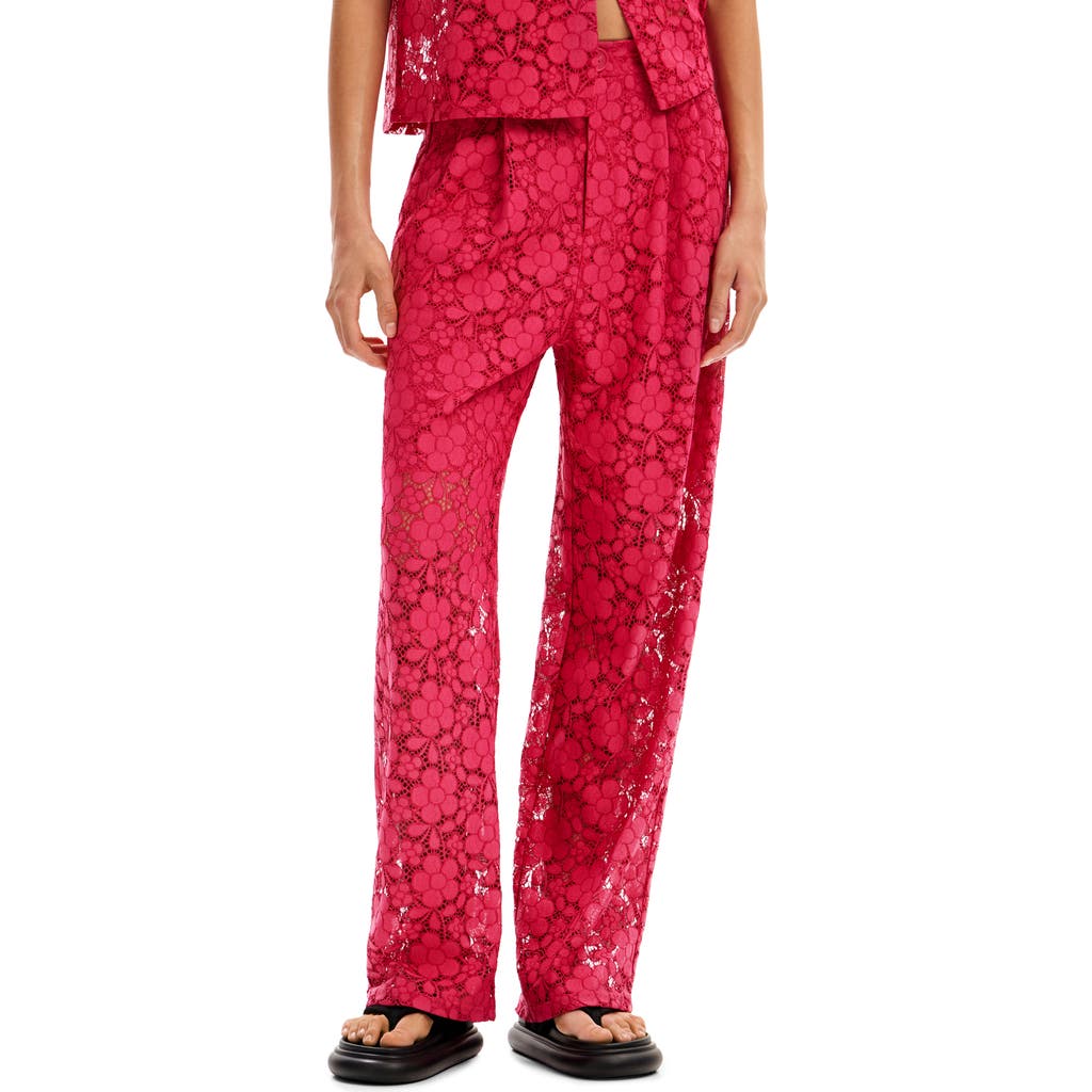 Desigual Tailored Floral Lace Trousers at Nordstrom, Size X-Small