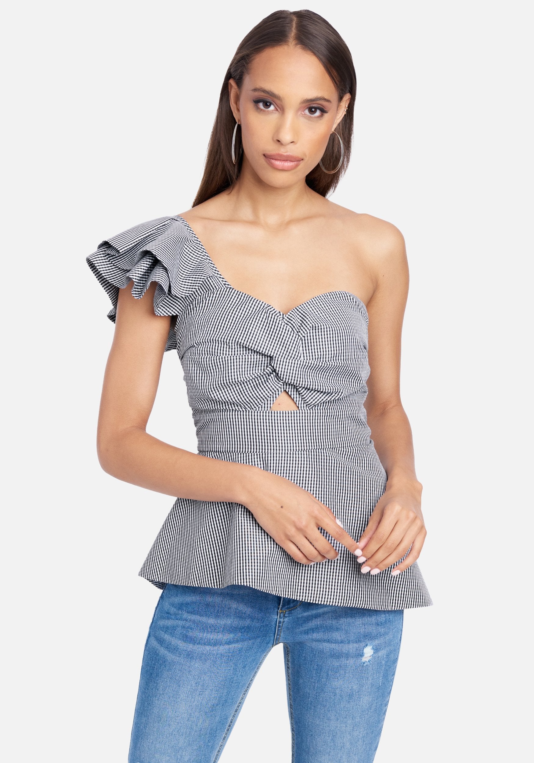 Detachable Sleeve Peplum Top