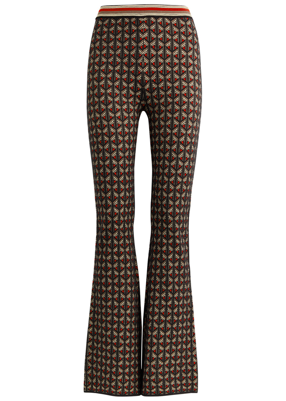 Diane Von Furstenberg Ashdon Intarsia Flared Knitted Trousers - Multicoloured - S (UK8-10 / S)