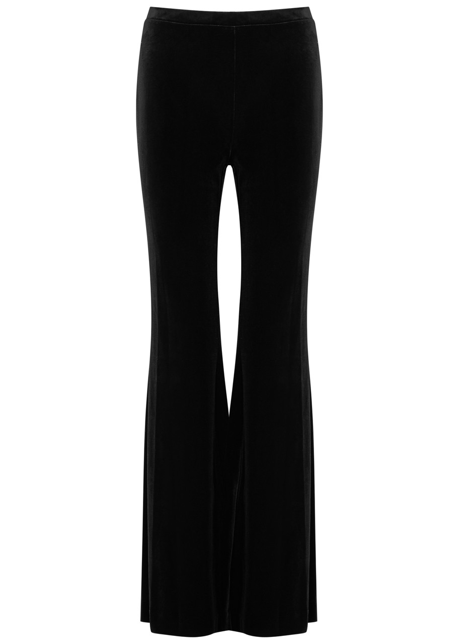 Diane Von Furstenberg Ruthette Flared Velvet Trousers - Black - L (UK14 / L)