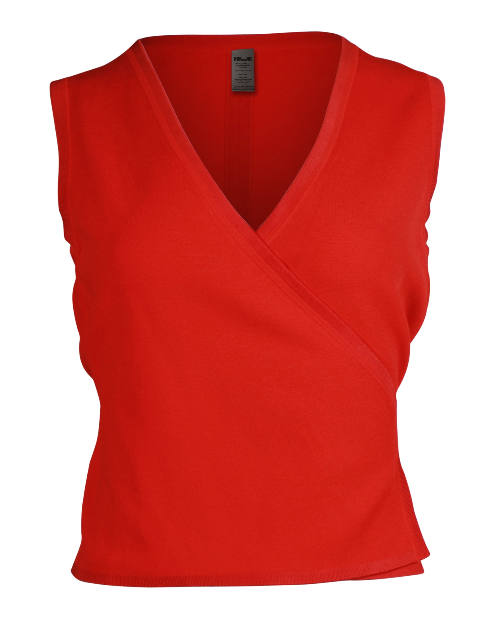 Diane Von Furstenberg Wrap Top in Red Viscose