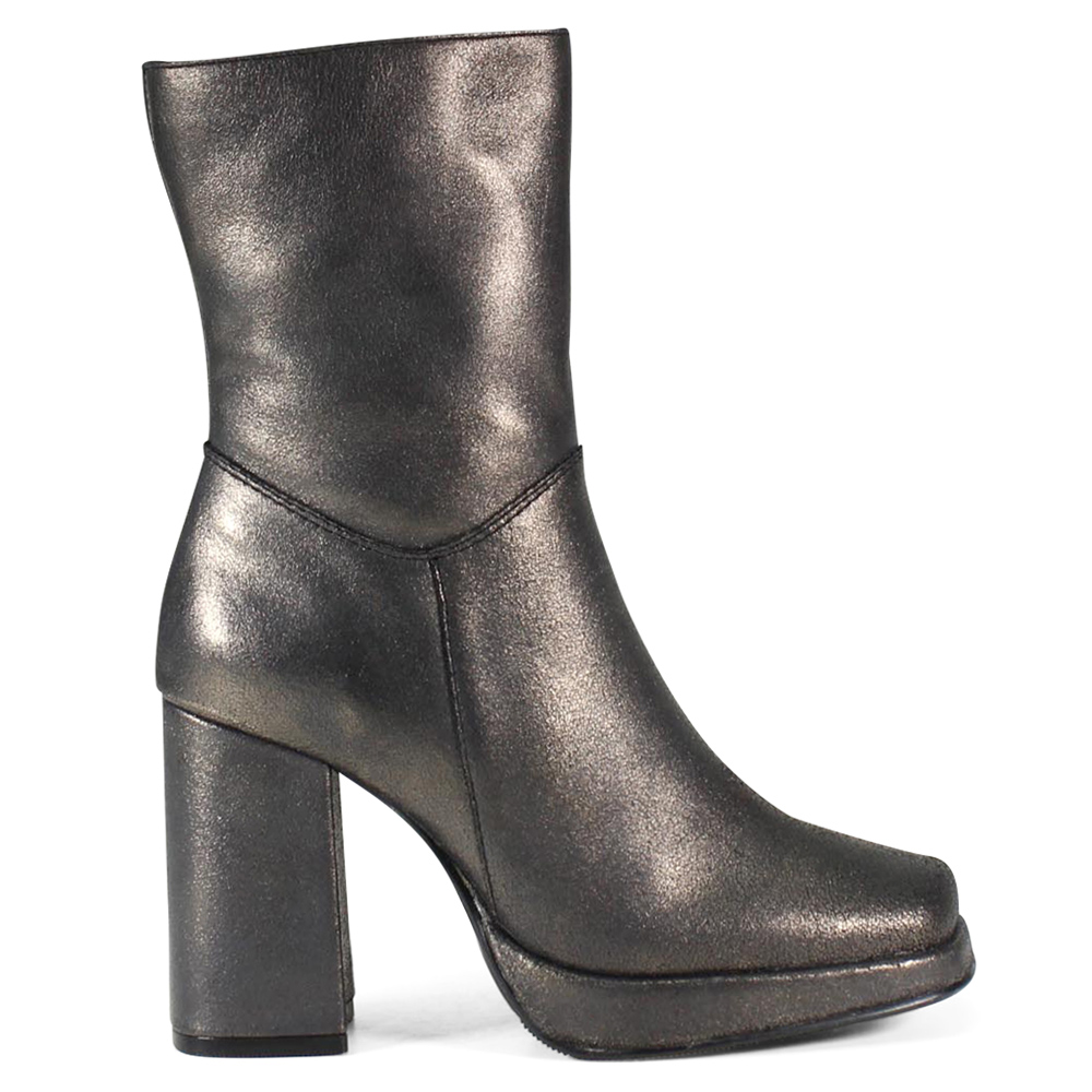 Diba True Mont Pelier Square Toe Metallic Platform Boots