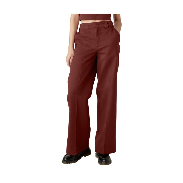 Dickies Regular-Fit Wide-Leg Work Pants for Ladies - Fired Brick - 12