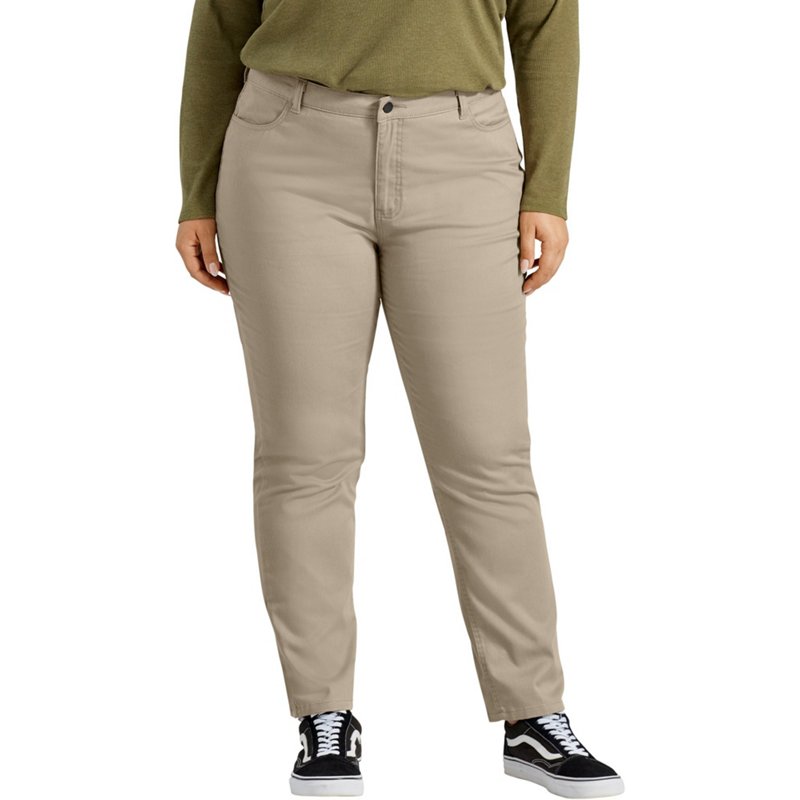 Dickies Women's Plus Size Perfect Shape Skinny Twill Pants Rinsed Oxford Stone, 22 - Ms Casual Pants at Academy Sports