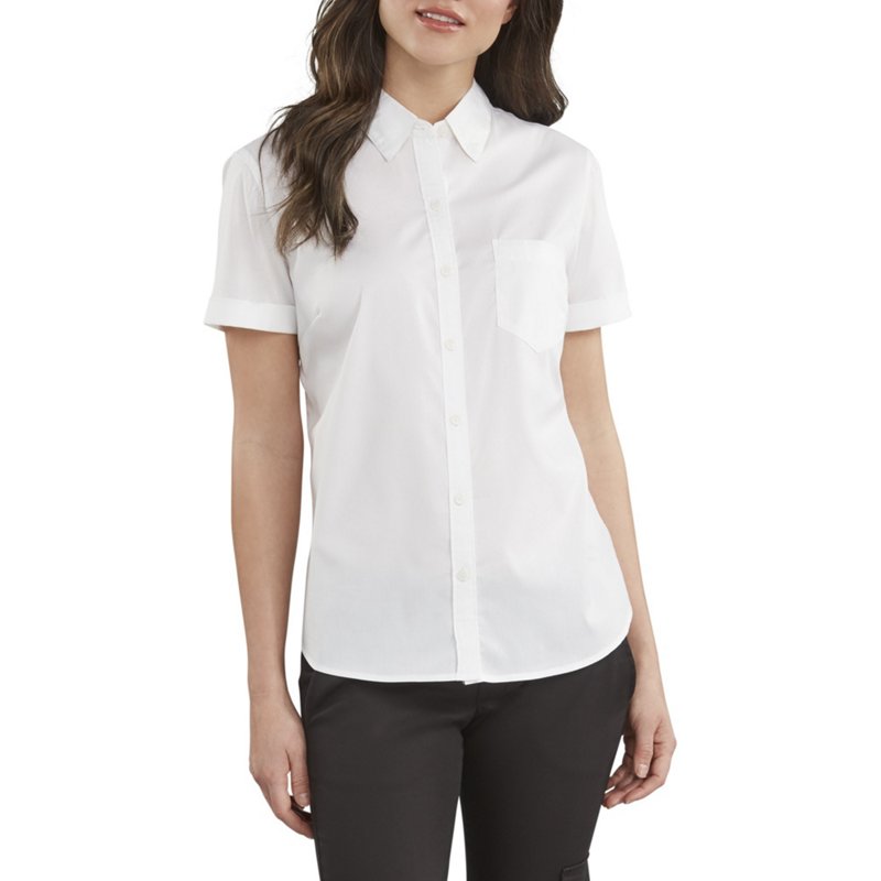 Dickies Women's Woven Short Sleeve Top White, Medium - Women's Outdoor Long-Sleeve Tops at Academy Sports