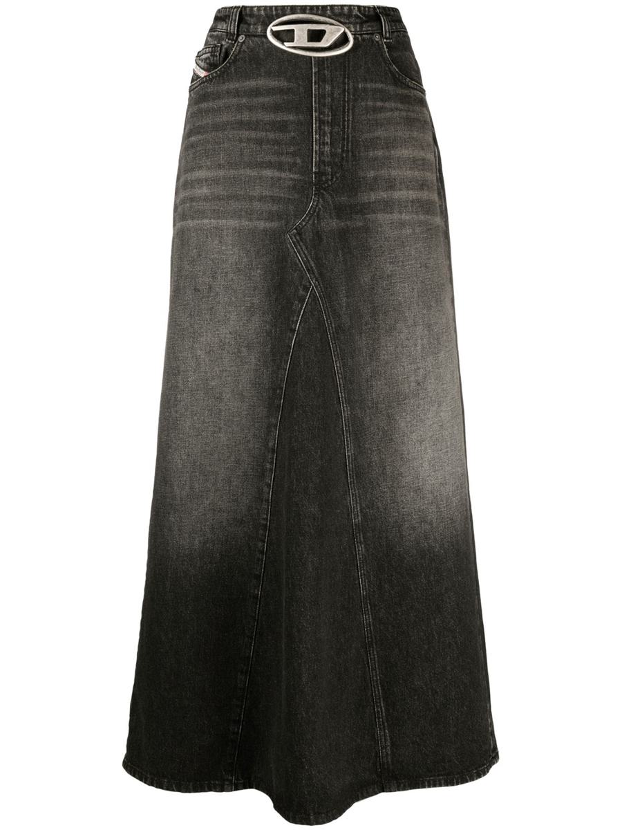 Diesel De-Pago Denim Long Skirt