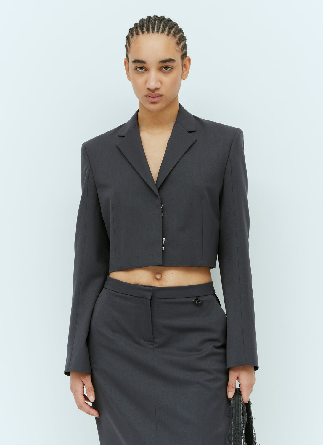 Diesel G-milla-p1 Tailored Crop Blazer - Woman Blazers Grey It - 38