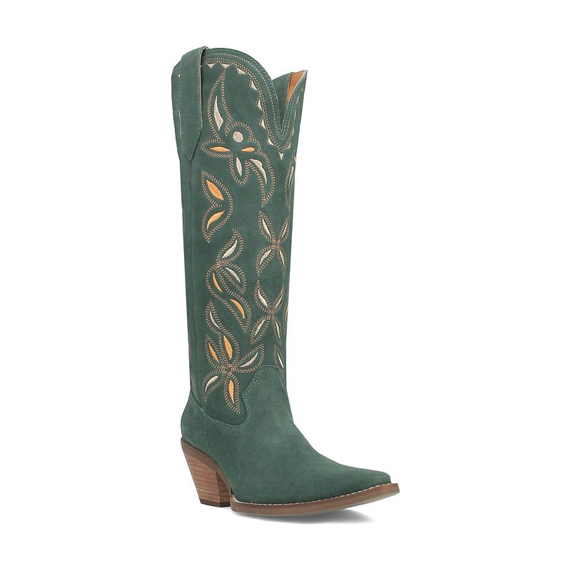 Dingo Women's Bandelera Tall Leather Cowboy Boots, Size: 9, Green